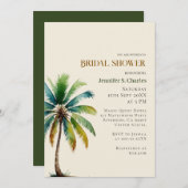 Elegant Palm Tree strand beige vrijgezellenfeest Kaart (Voorkant / Achterkant)