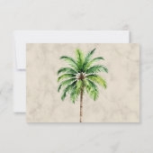 Elégant Palm Tree Watercolor Wedding RSVP (Dos)