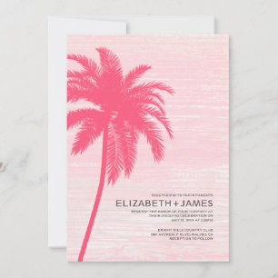 Elegant Palm Trees Beach Wedding Invitations Kaart