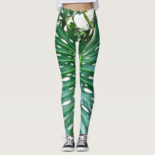 Elegant palmblad tropisch oerwoud regenwoudblad leggings