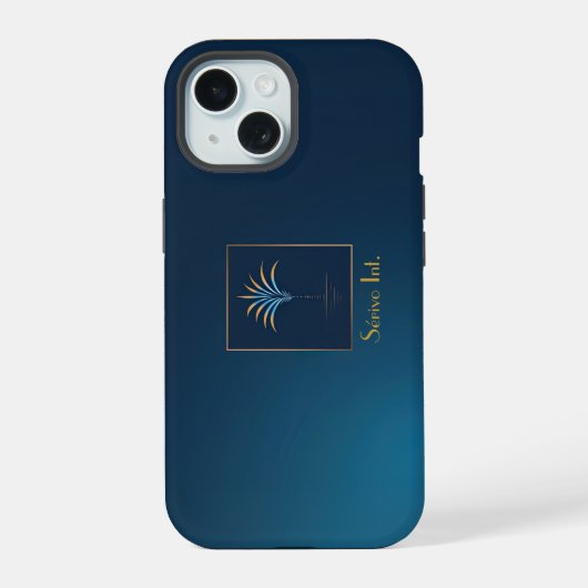 Élégant Palmier de Minuit Monogrammé Navy (Verso)