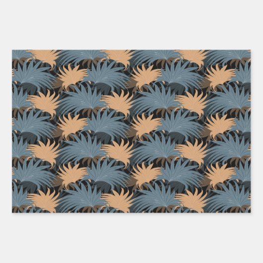 Élégant Palmier gris-Beige Feuille Foliage Exotiqu (Devant 3)