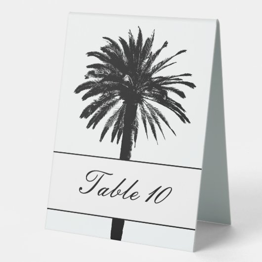 Élégant palmier mariage numéro de table signes de (Recto)