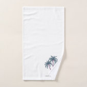 Élégant Palmiers et Script sur blanc (Serviette à main)