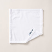 Élégant Palmiers et Script sur blanc (Gant de toilette)