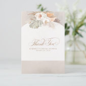 Elegant Pampagras Witte Bloemen Bedankje Bedankkaart (Staand voorkant)