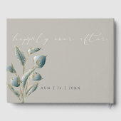 Elegant Pampas Gras Rookblauw Anthurium Gastenboek (Achterkant)