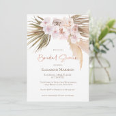 Elegant Pampas Grass Blush Champagne Shower Kaart (Staand voorkant)
