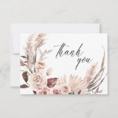 Elegant Pampas Grass Floral Cream Weddenschap Bedankkaart (Voorkant)