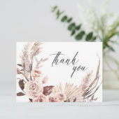 Elegant Pampas Grass Floral Cream Weddenschap Bedankkaart (Staand voorkant)