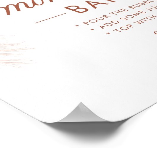 Elegant Pampas Grass Mimosa Bar Teken Poster (Hoek)