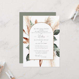 Elegant Pampas Sage Geometric Christelijk Wedding Kaart