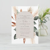 Elegant Pampas Tan Geometric Christelijk Wedding Kaart (Staand voorkant)