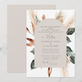 Elegant Pampas Tan Geometric Christelijk Wedding Kaart (Voorkant / Achterkant)