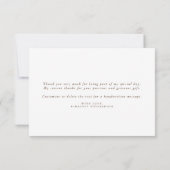Elegant Pampasgras Wit Bloemendankjescadeau Bedankkaart (Achterkant)