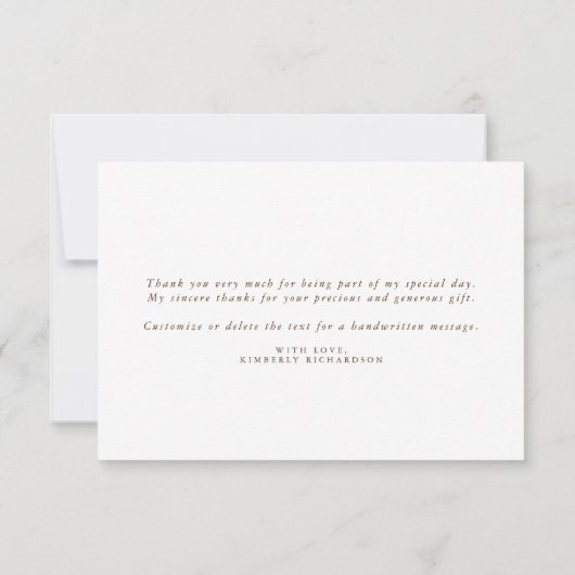 Elegant Pampasgras Wit Bloemendankjescadeau Bedankkaart (Achterkant)