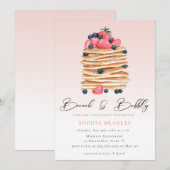 Élégant Pancakes Pink Bridal Brunch Invitation (Devant / Derrière)