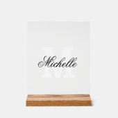 Élégant panneau acrylique avec texte monogramme pe (Recto)