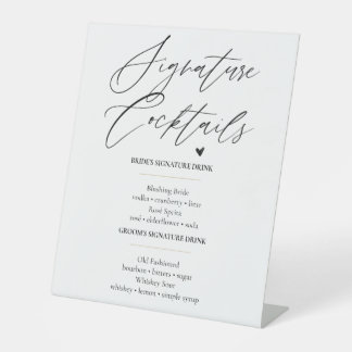 Élégant panneau de bar de mariage pour cocktails s