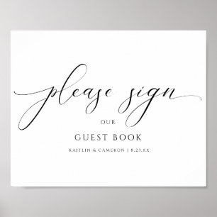 Élégant panneau de calligraphie pour livre d'or de