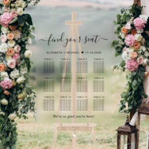 Élégant Panneau de Mariage pour 12 Tables Clair