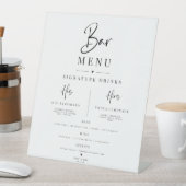 Élégant Panneau de Menu de Bar de Mariage Minimali (In SItu)