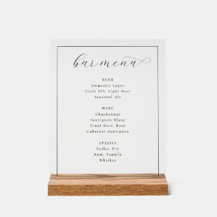 Élégant Panneau de Menu de Bar Minimaliste