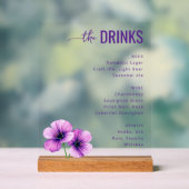 Élégant panneau de menu de boissons à la lavande (Neutre)