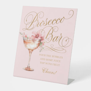 Élégant panneau de piédestal de bar Prosecco en or