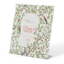 Élégant panneau de piédestal d'oiseaux botaniques