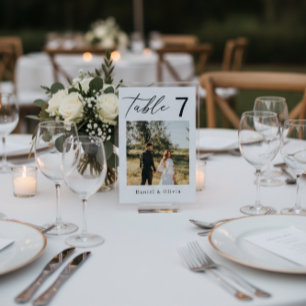 Élégant panneau de table de mariage avec photo
