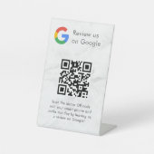 Élégant panneau de table QR code pour les avis Goo (Recto)