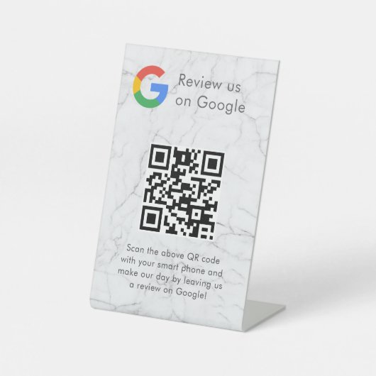 Élégant panneau de table QR code pour les avis Goo (Recto)