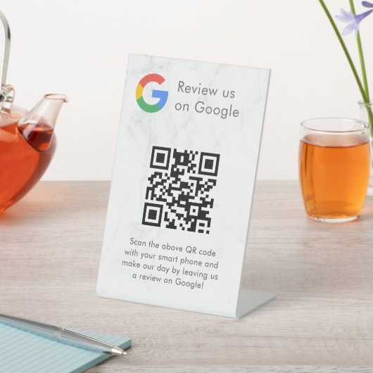 Élégant panneau de table QR code pour les avis Goo (In SItu)