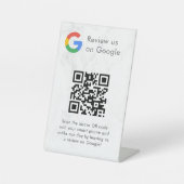Élégant panneau de table QR code pour les avis Goo (Recto)