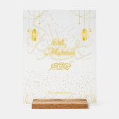Élégant panneau en acrylique Eid Mubarak doré pers (Recto)