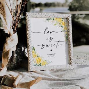 Élégant panneau floral jaune L'amour est doux
