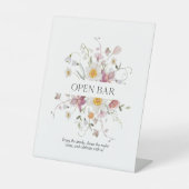Élégant panneau Floral Open Bar pour Mariage (Recto)