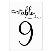 Élégant panneau noir | Numéro de table 3,5 x 5 | T (Dos)