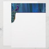 Élégant papier à lettres Peacock (Devant / Derrière)