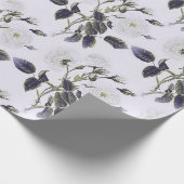 ÉLÉGANT PAPIER CADEAU FLEURI GRIS & BLANC DE STYLE (Coin)