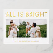 élégant papier d'aluminium 2 photo moderne carte d (Recto)