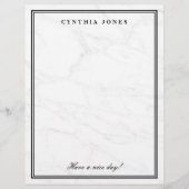 Elégant papier d'écriture personnalisé en marbre b (Devant)