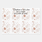 Élégant papier d'enveloppement de Noël Brown et bl (Devant 3)