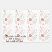 Élégant papier d'enveloppement de Noël Brown et bl (Devant 2)