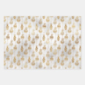 Élégant papier d'enveloppement de Noël d'or brilla (Devant)