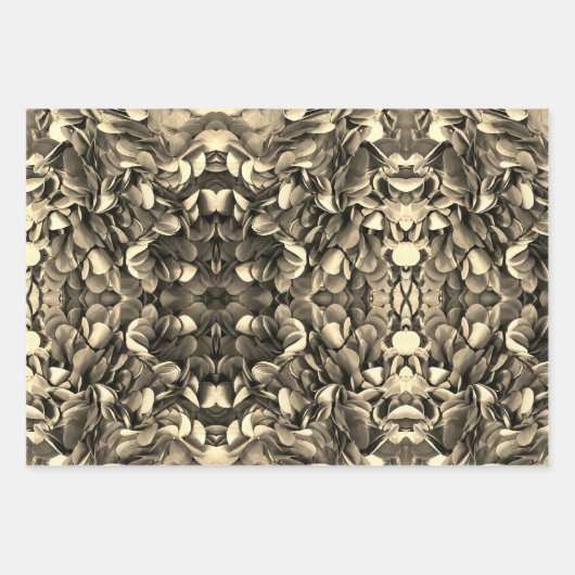 Élégant papier d'enveloppement d'or Plat Sheet Set (Devant)