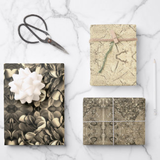 Élégant papier d'enveloppement d'or Plat Sheet Set