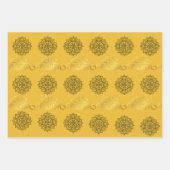 Élégant papier enveloppant Aïd_Mandala_Gold_Black (Devant 2)