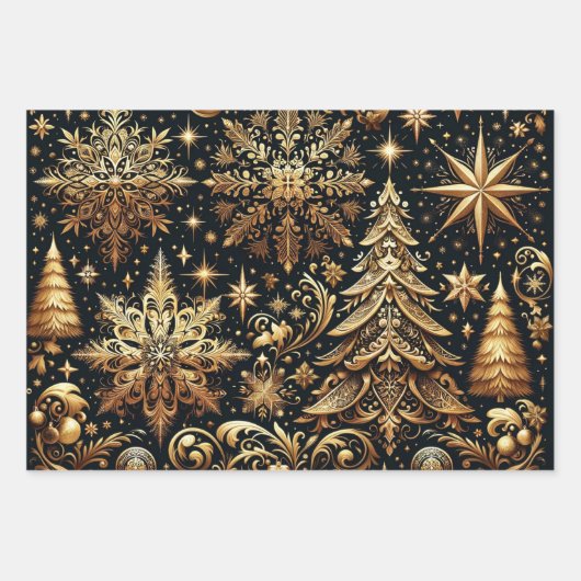 Élégant papier enveloppant Noël (Devant 2)